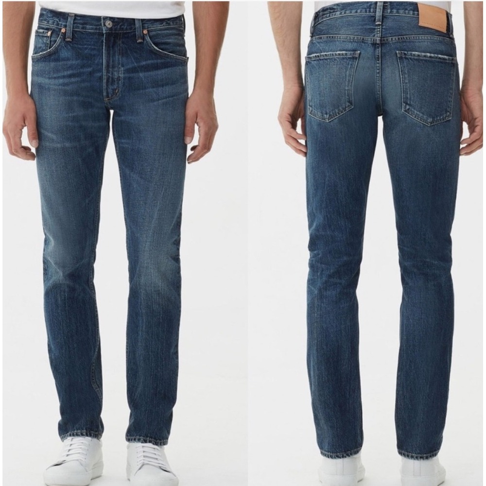 Citizens‎ of Humanity Mens Bowery Standard Slim Jeans Blue Indigo Travel Work 33